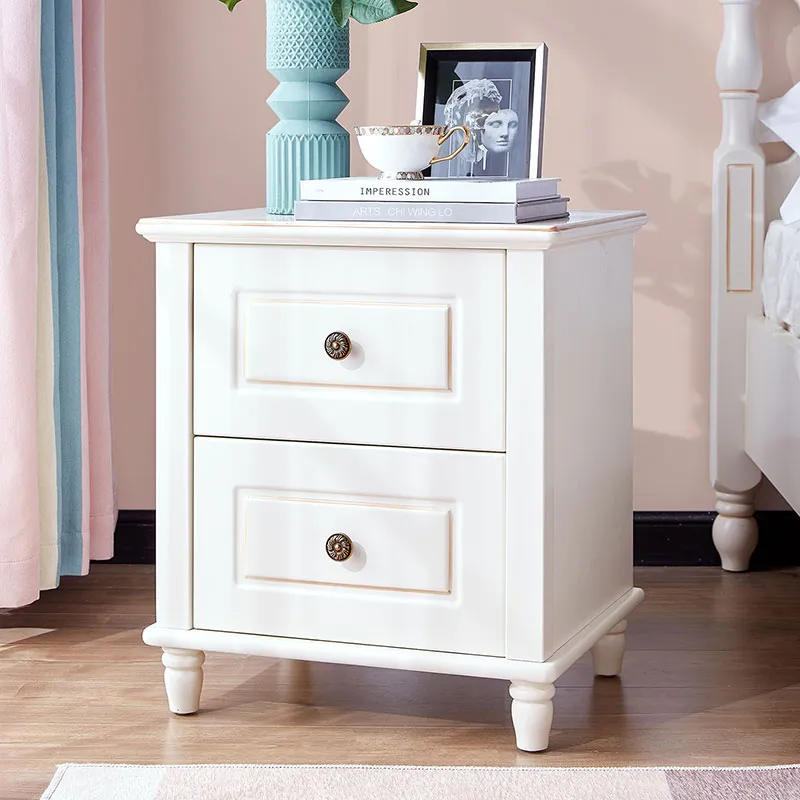 American Minimalist White Bedside Cabinet