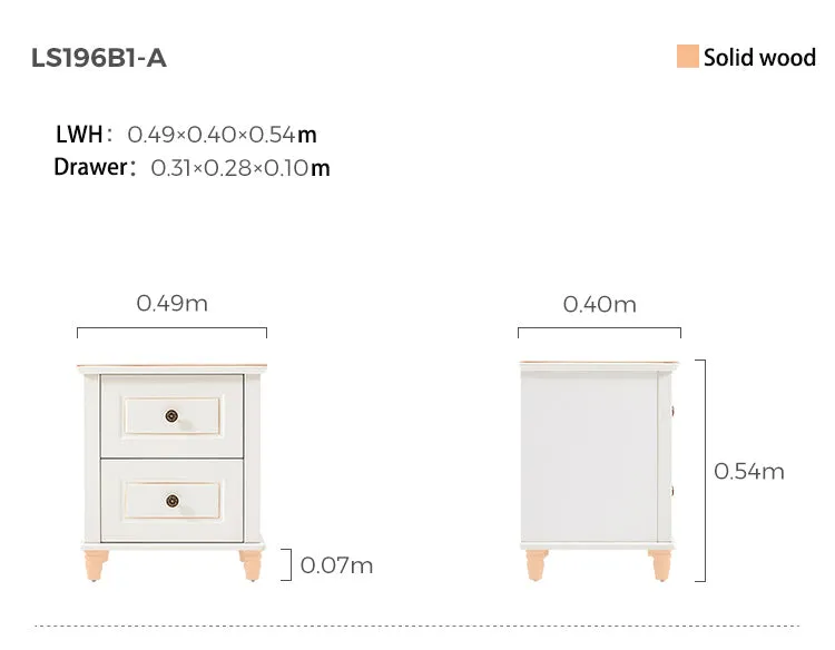 American Minimalist White Bedside Cabinet