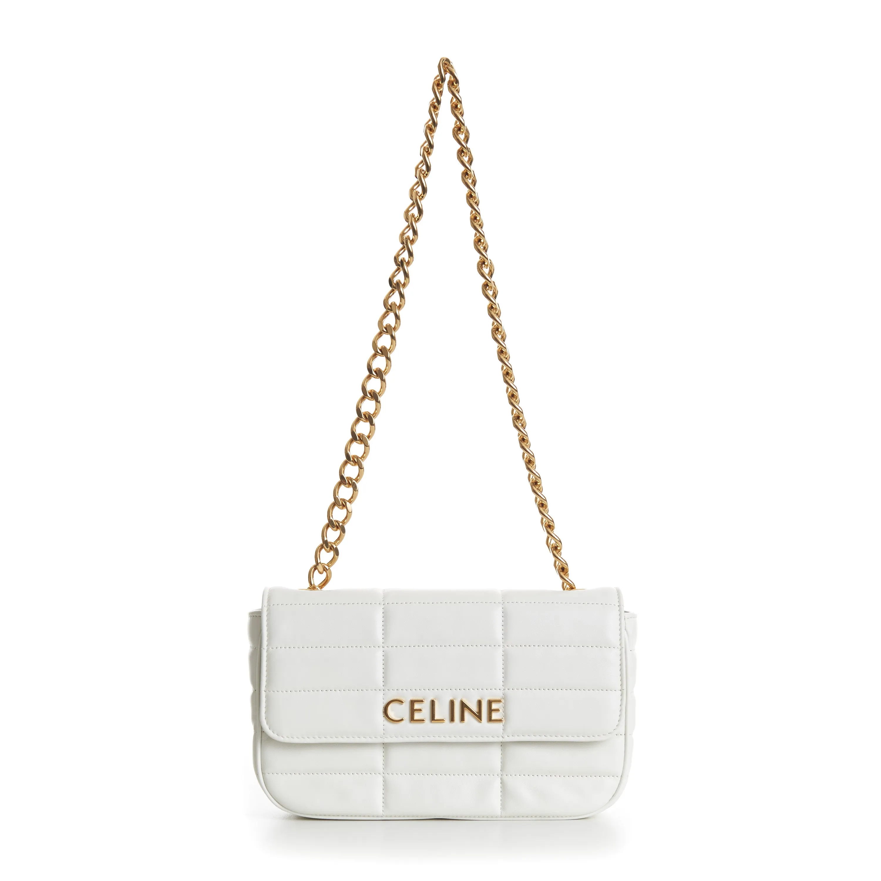 Arctic White Chain Shoulder Bag - Matelasse Quilted Calfskin