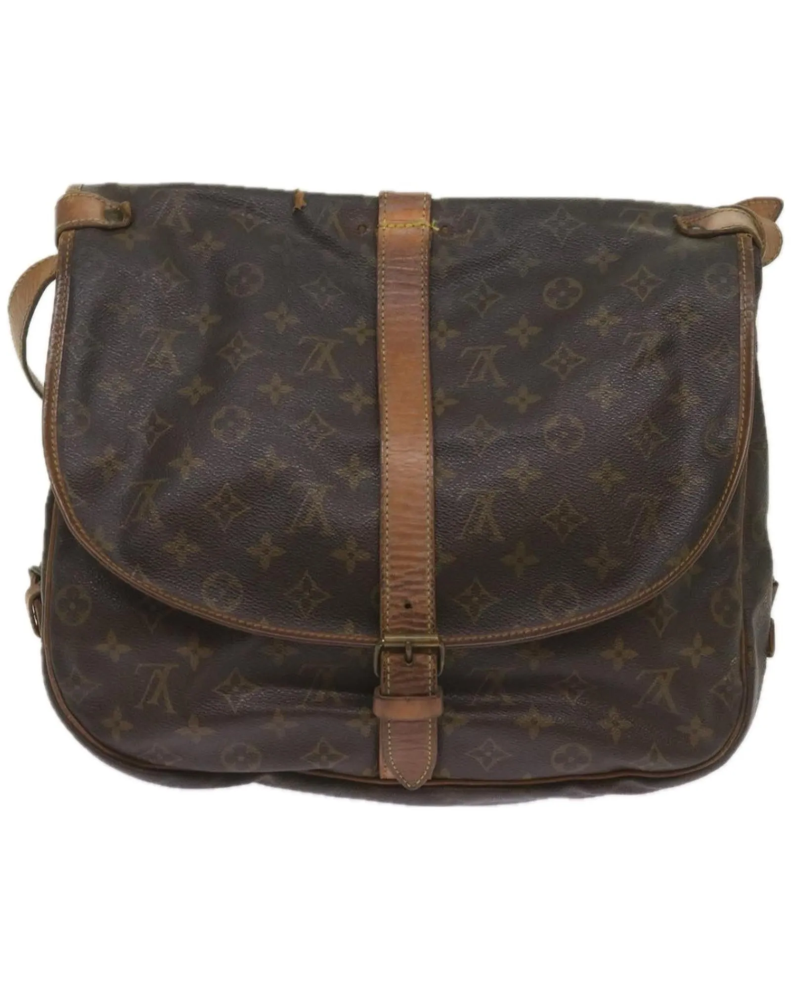 Authentic Monogram Shoulder Bag with Double Compartment