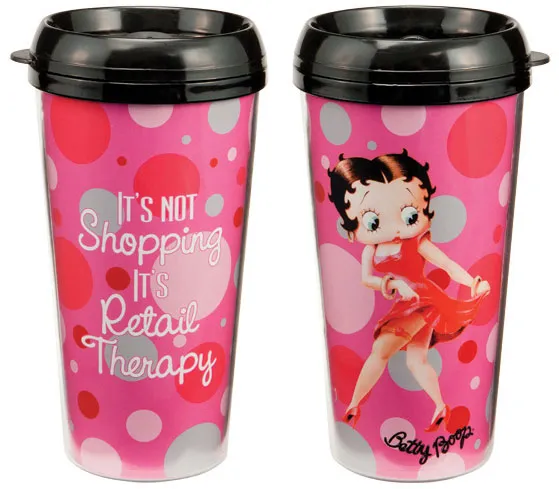 Betty Boop Shopping Is Therpy Travel Mug