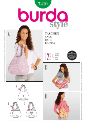 Burda 7410 Shoulder Bags Sewing Pattern