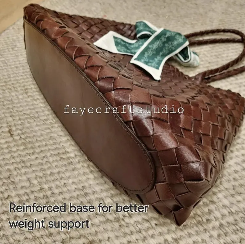 CH08 – French Style Handmade Cowhide Woven Soft Leather Bag