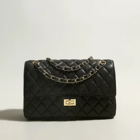 Classic Black Quilted Flap Shoulder Bag