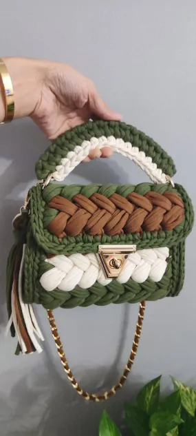 Crochet Clutch Bag Green