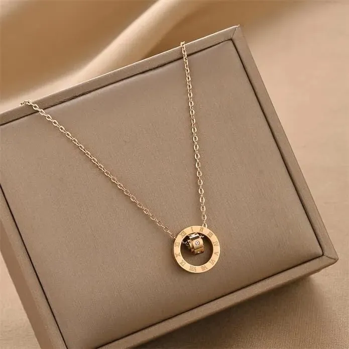 Cubic Zirconia Gold-Plated Plated Stainless Steel Chain