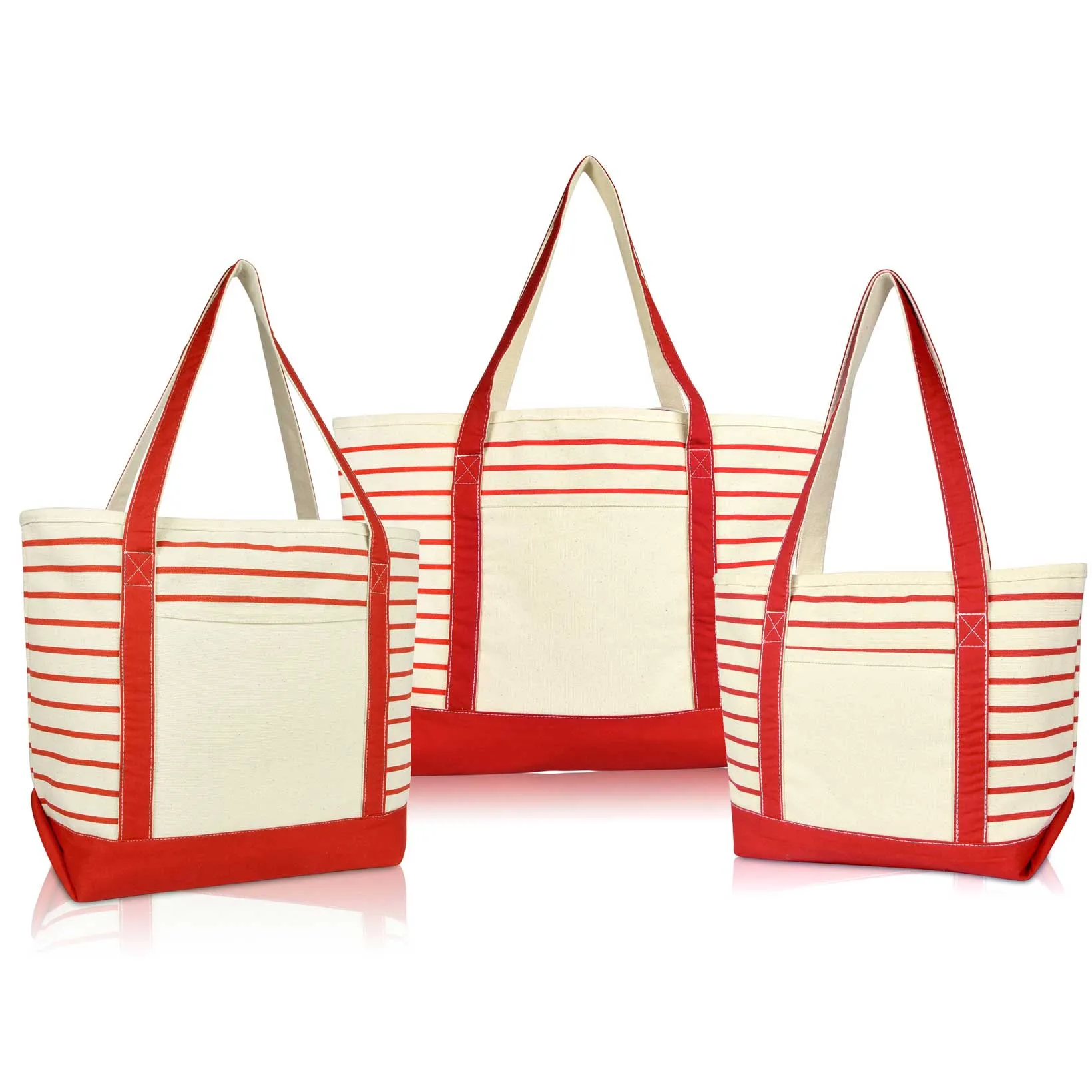 Dalix Striped Soft Tote (Set of 3)