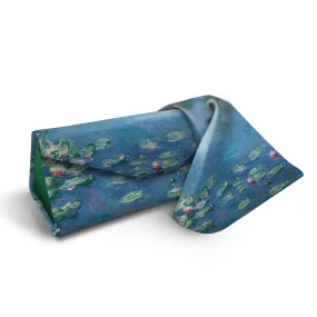 Folding Glasses Case - Vegan, Trifold, Monet Water Lilies