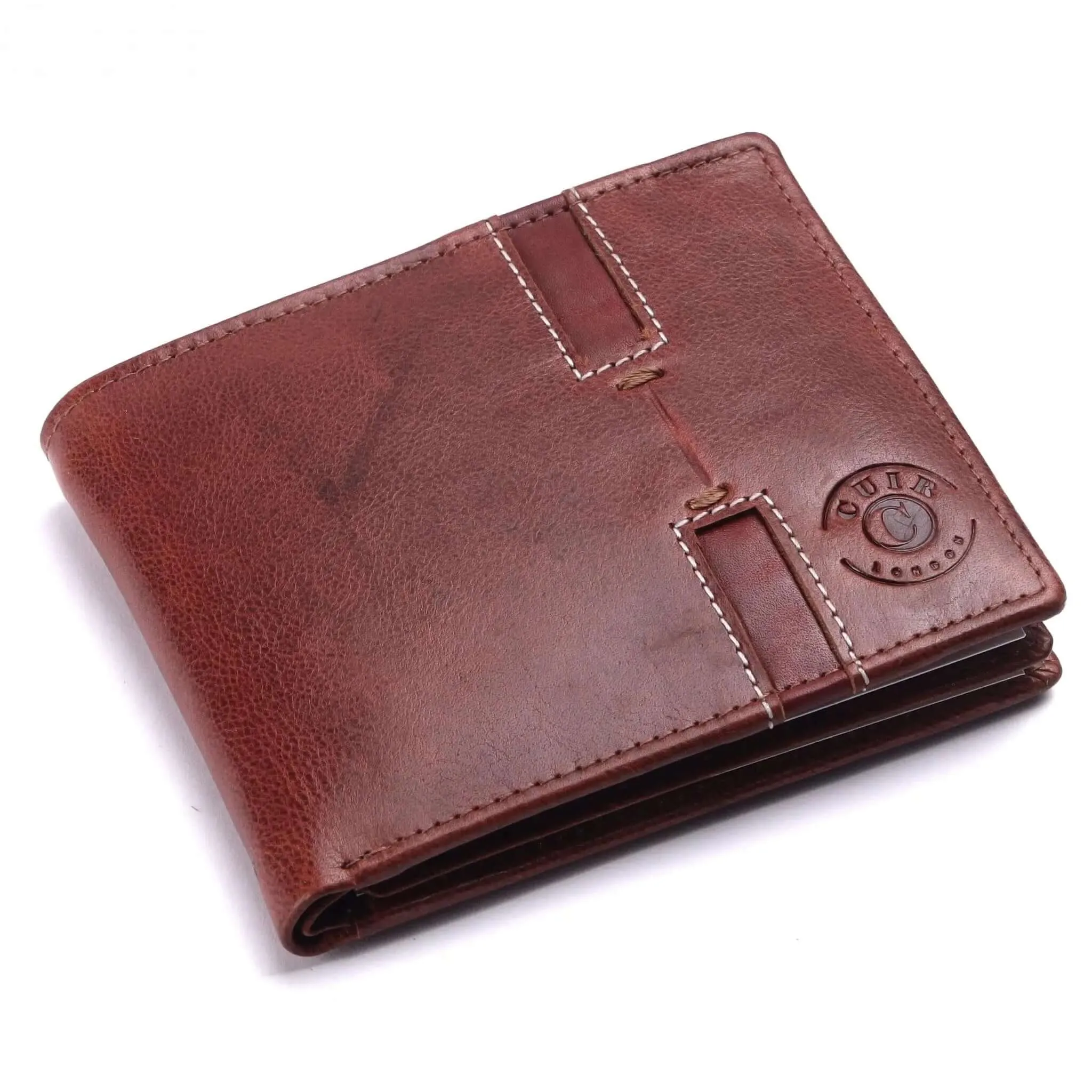 Genuine Deep Brown Wallet for Men | Buff and Cow Leather | 6 Pockets