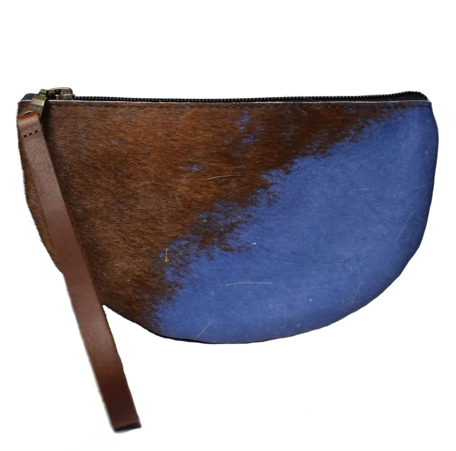 Half-Moon Wristlet in Stone Blue