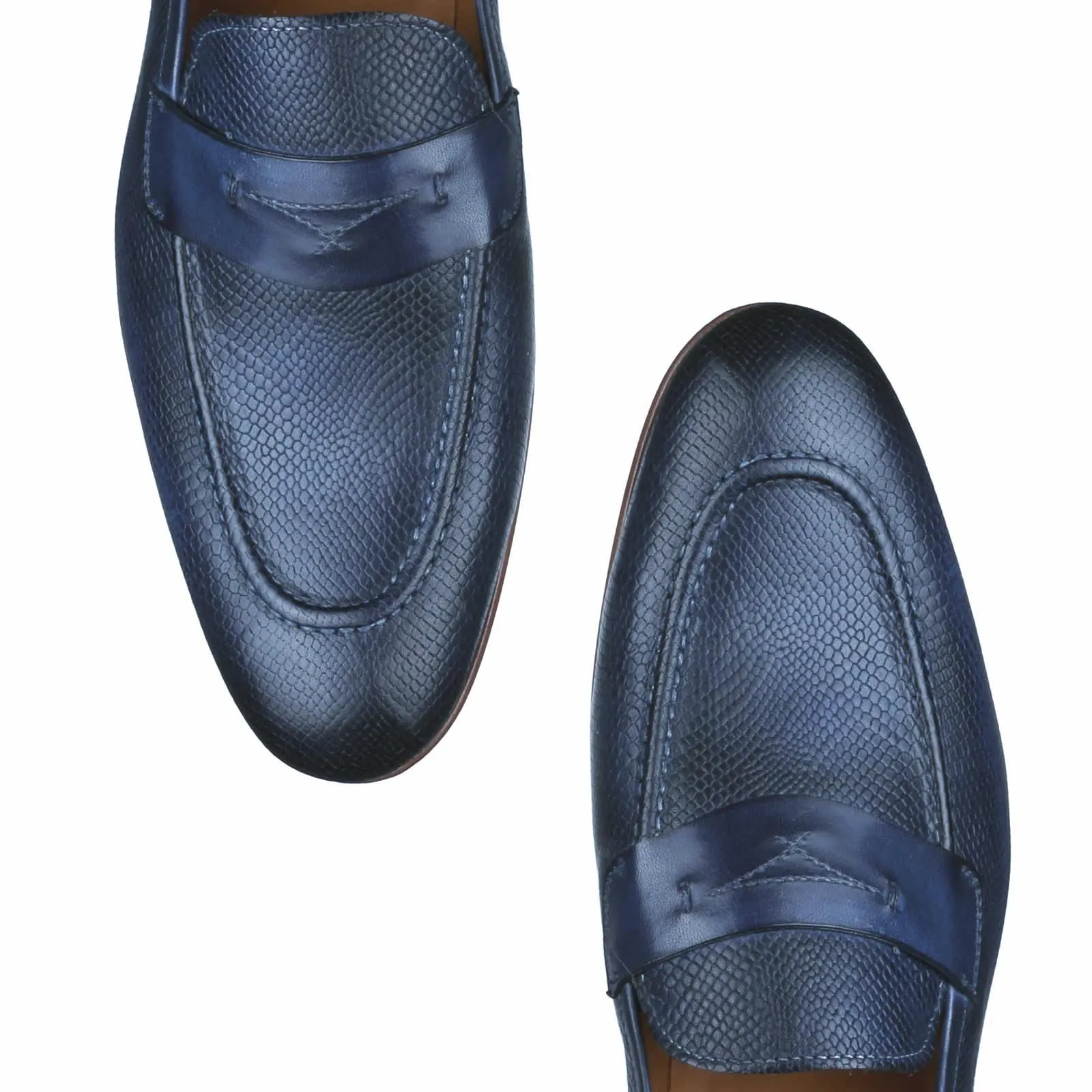 Harrison Loafer Blue Snakeskin