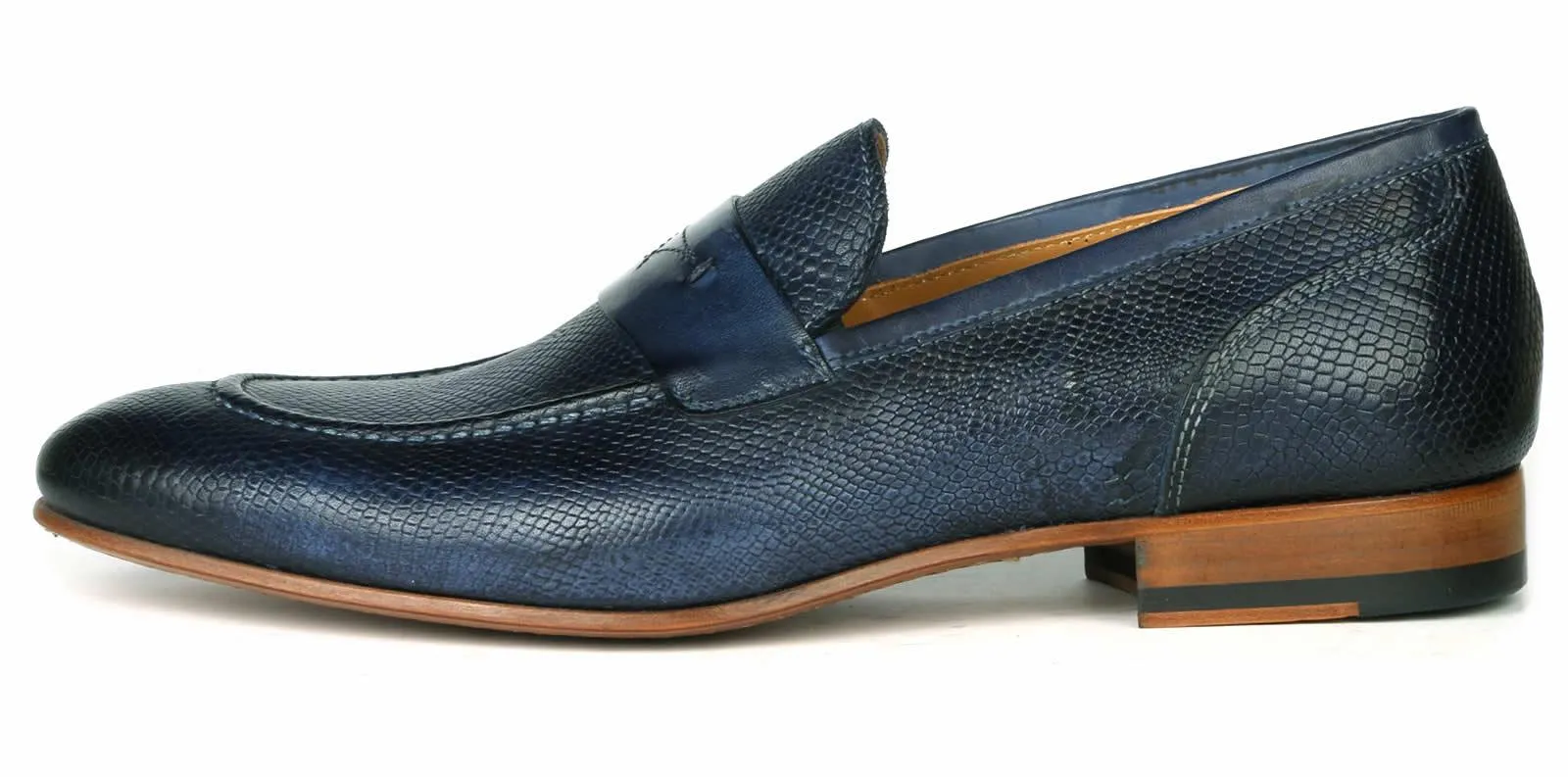 Harrison Loafer Blue Snakeskin