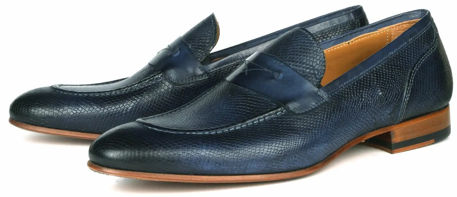 Harrison Loafer Blue Snakeskin