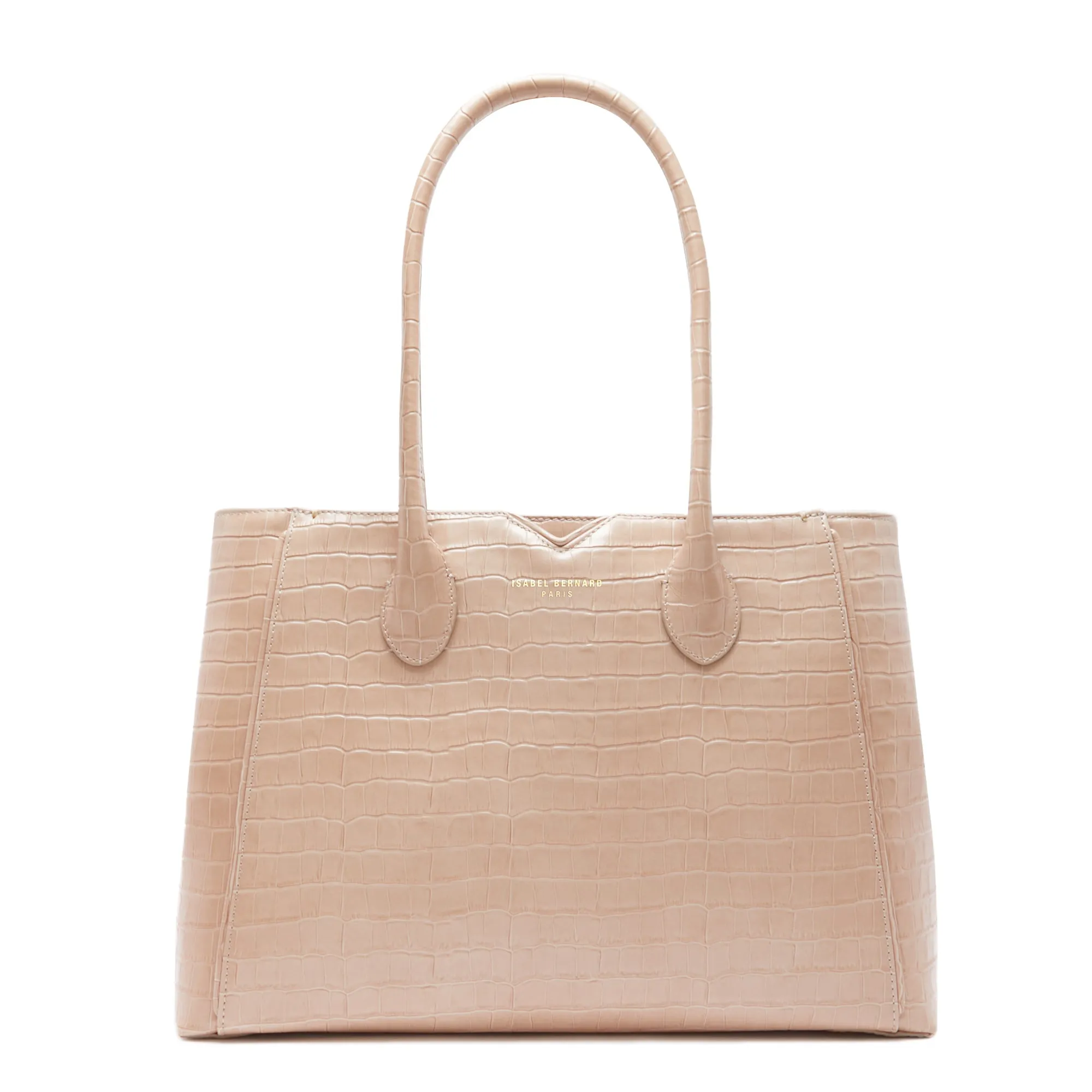 Honoré Cloe croco beige calfskin leather handbag