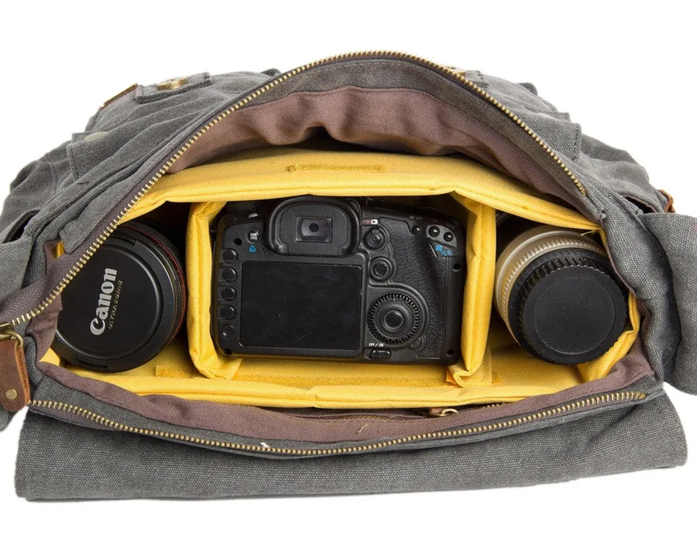 Light Coffee DSLR Leather Camera Bag