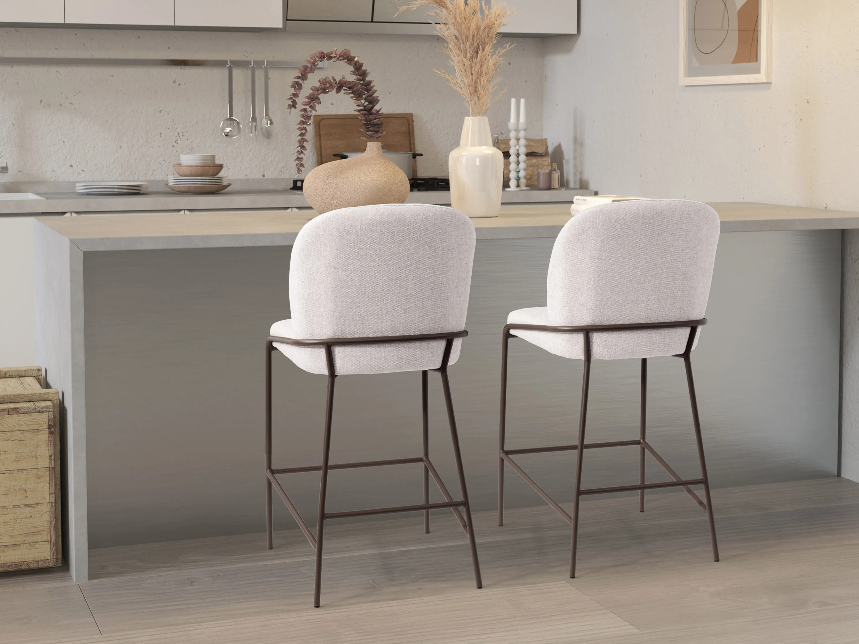 Light Grey Modern Bar Stool