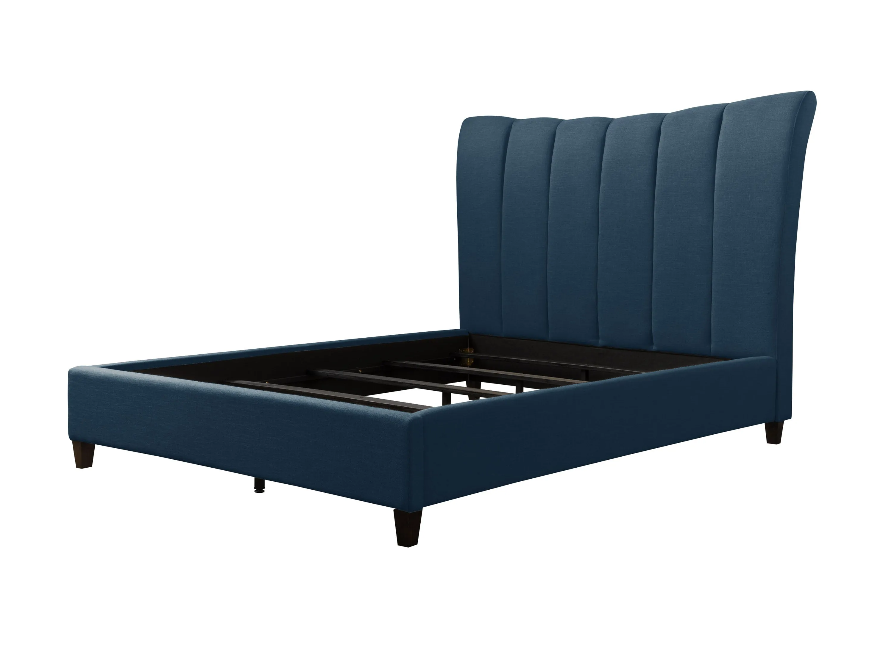 Navy Blue Channel Tufted Double / Full Bed