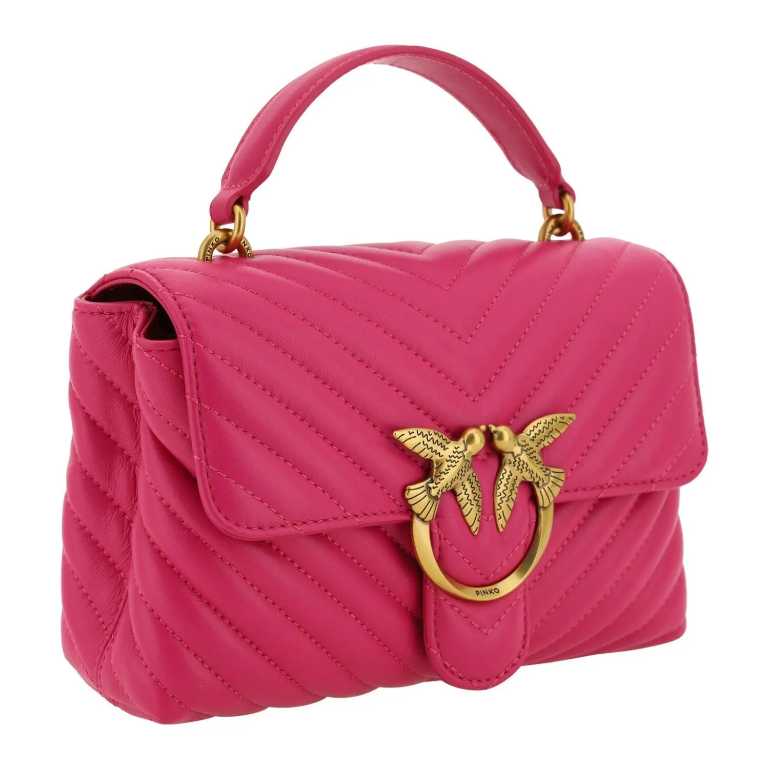 PINKO Chic Pink Quilted Leather Mini Handbag