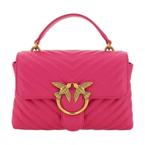 PINKO Chic Pink Quilted Leather Mini Handbag