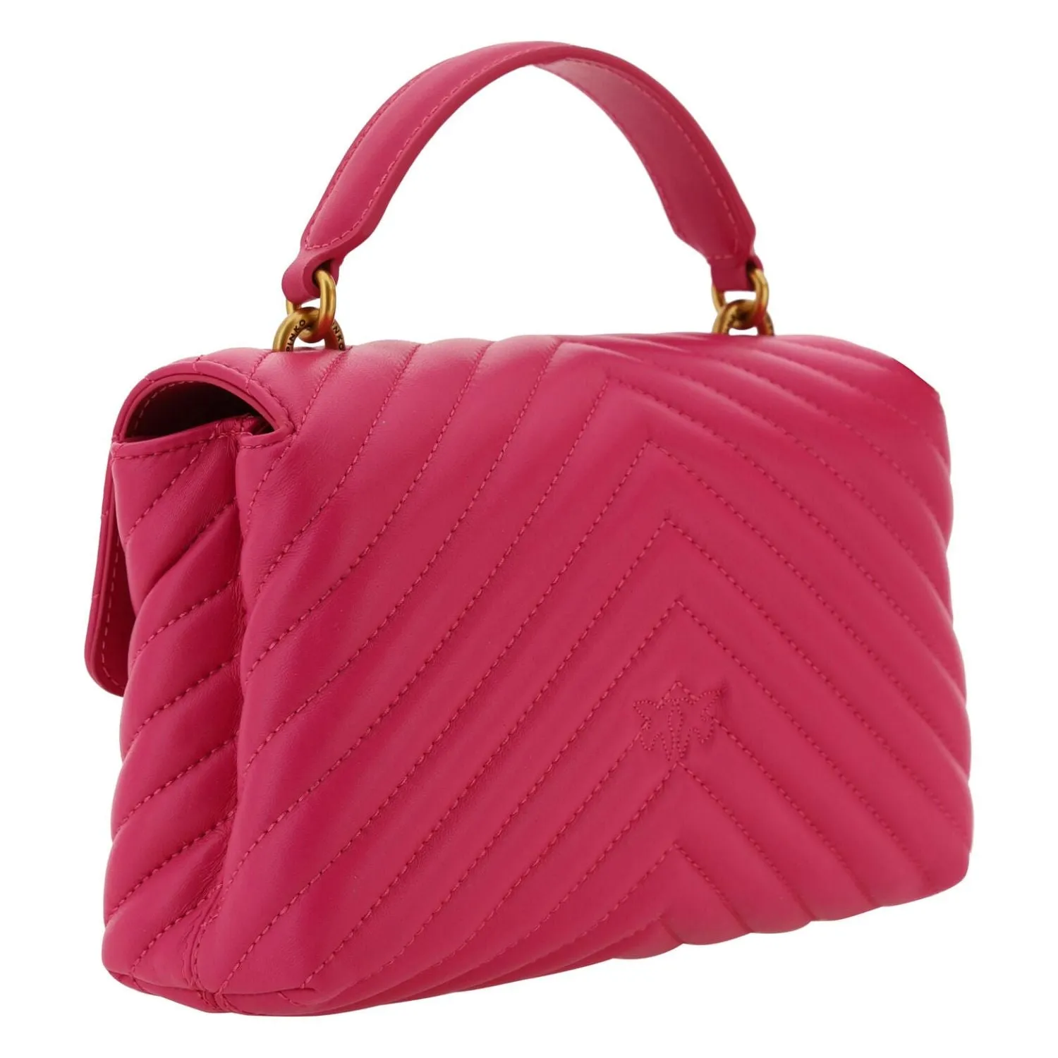 PINKO Chic Pink Quilted Leather Mini Handbag