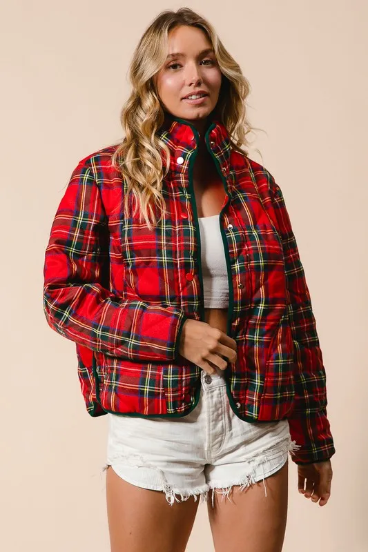 Shaya Plaid Quilted Jacket