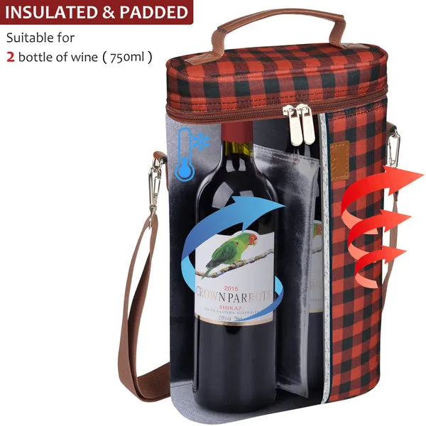 Tirrinia 2 Bottle Wine Gift Carrier Bag for Women