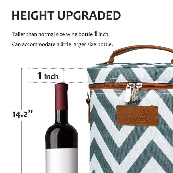 Tirrinia 2 Bottle Wine Gift Carrier Bag for Women