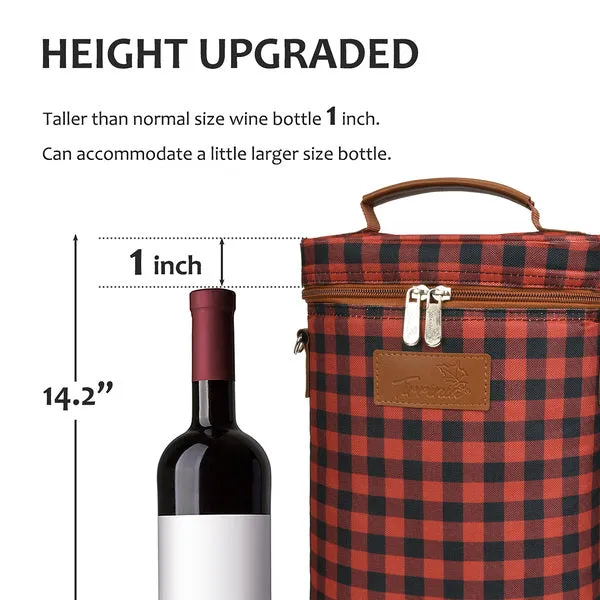 Tirrinia 2 Bottle Wine Gift Carrier Bag for Women